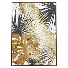 Κάδρο Σε Καμβά Jungle Leaf XCC05007009 50x70cm Black-Gold Oriana Ferelli
