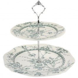 Two-Storey Tray Tiffany PR24324G11 27cm White-Green Oriana Ferelli® WHITE-GREEN