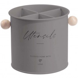 Βάση Για Κουτάλες Kitchen Trend CLG700814GY Φ13,5x13cm Grey Oriana Ferelli® GREY