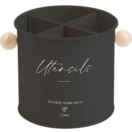 Spoon Stand Kitchen Trend CLG700814BK D13,5x13cm Black Oriana Ferelli® BLACK