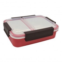 Φαγητοδοχείο 2 Θέσεων Με Καπάκι Ασφαλείας 834051 23x16,4x7cm 1Lt Red-Brown Ankor RED-BROWN