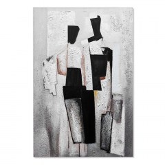 Canvas Painting 839421 60x90cm Black-White-Grey Ankor