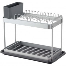 Πιατοθήκη Διώροφη 840229 42x24x34cm Silver-Grey Ankor SILVER-GREY