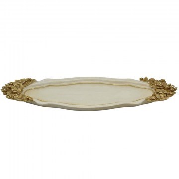 Decorative Tray 838608 35x12,5x2cm Beige-Gold Ankor
