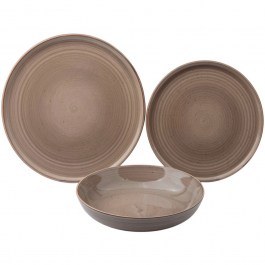 Σερβίτσιο Πιάτα Φαγητού (Σετ 18Τμχ) 84904-18 Brown Ankor BROWN