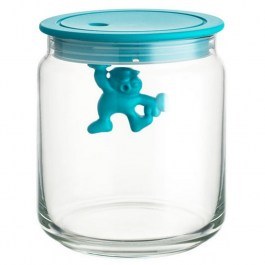 Βάζο Αποθήκευσης Gianni a little man holding on tight AMDR04 AZ 700ml Γυάλινο Με Καπάκι Light Blue A LIGHT BLUE
