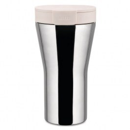Double Stainless Steel Thermos Mug Caffa GIA24 W 9,5x9x17cm Inox-White Alessi WHITE-SILVER