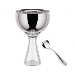 Μπωλ Παγωτού Με Ανοξείδωτο Κουτάλι Big Love AMMI01S I 12x25x15cm Silver Alessi SILVER