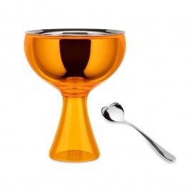 Μπωλ Παγωτού Με Ανοξείδωτο Κουτάλι Big Love AMMI01S O 12x25x15cm Orange Alessi ORANGE