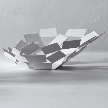 Fruit bowl La Stanza dello Scirocco MT03 W 41,6x37,5x15cm Metallic White Alessi