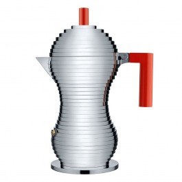 Coffee Maker Espresso Pulcina MDL02/6 R 300ml/6cups Inox-Red Alessi INOX-RED