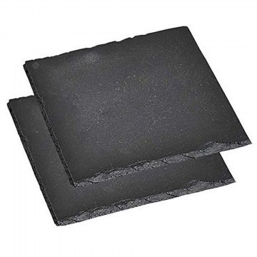 Σουβέρ Stone (Σετ 2Τμχ) 38110 13x13cm Black Kesper