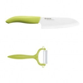 Μαχαίρι Chef & Απόφλοιωτής FK140WHCP10GRS 14cm Green Kyocera GREEN