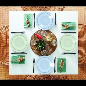 Dinner Set Plumi Paradise V9233 (Set Of 18pcs) Blue Luminarc