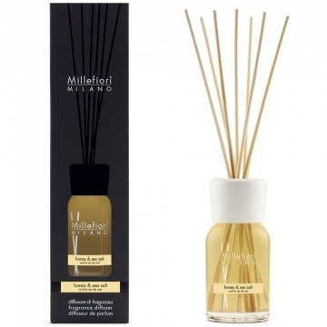 Room Scent With Sticks Honey & Sea Salt Milano 77MDHS 100ml Yellow Millefiori