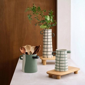 Vase Rayu 84831130 15,5cm White-Green Asa Selection