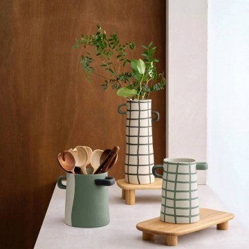 Vase Rayu 84832130 17cm White-Green Asa Selection