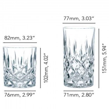 Water Glasses & Whiskey Noblesse (Set 8Pcs) 106802 375/295ml Clear Nachtmann