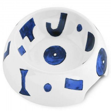 Dog Food Bowl Itsumo NF15S 2 D18x6,2cm 400ml White-Blue Alessi