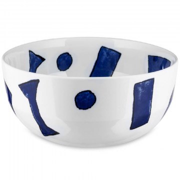Salad Bowl Itsumo Yunoki Ware NF08/38 25 25cm White-Blue Alessi