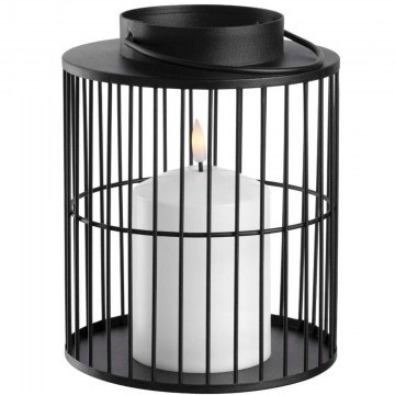 Lantern With Led Light Silenzio 043855L 18cm Black-White Leonardo