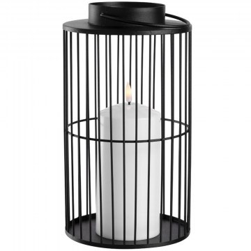Φανάρι Με Φως Led Silenzio 043856L 26cm Black-White Leonardo