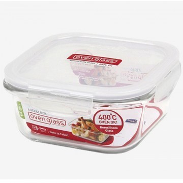 Fireproof Food Container Euro LLG234 18,5x18,5x8,2cm 1,4lt Clear Lock&Lock