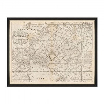 Κάδρο Map Of West Indies 1716 FA13198 120X90 MindTheGap