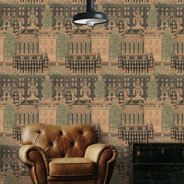Wallpaper Amsterdam Orange WP20210 Brown-Green-Orange Mind The Gap