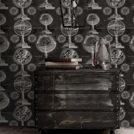 Ταπετσαρία Armillary Anthracite WP20030 Black-White-Grey MindTheGap ANTHRACITE-WHITE