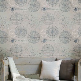 Wallpaper Astronomy WP20031 Black-White-Grey Mind The Gap GREY-BLUE