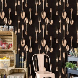 Ταπετσαρία Cutlery Copper WP20247 Copper-Black MindTheGap BLACK-BRONZE