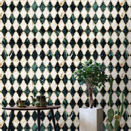 Wallpaper Empire Emerald WP20290 Green-Ivory-Gold Mind The Gap GOLD-GREEN