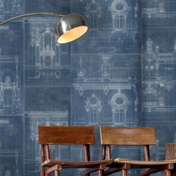 Wallpaper Garnier Blue WP20216 Blue-White Mind The Gap