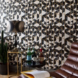 Wallpaper Gramercy Onyx WP20286 Black-Ivory-Gold Mind The Gap BLACK-GOLD