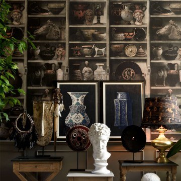Wallpaper Greek Pottery WP20417 Brown-Black-Gold Mind The Gap