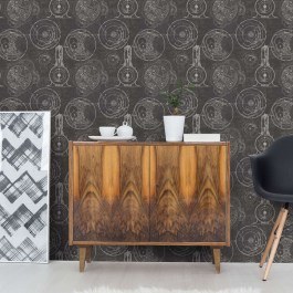 Ταπετσαρία Horlogerie Anthracite WP20043 Black-White MindTheGap ANTHRACITE-WHITE