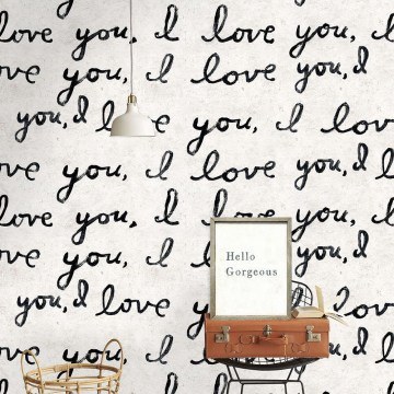 Wallpaper I Love You, I Love You WP20272 White-Black Mind The Gap