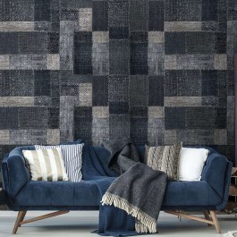 Ταπετσαρία Jute Washed WP20207 Grey-Black MindTheGap BLACK-GREY