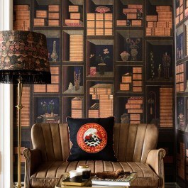 Wallpaper Korean Library Chromo WP20469 Brown-Orange-Indigo-Red Mind The Gap BROWN-ORANGE