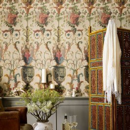 Ταπετσαρία Le Jardin Secret Taupe WP20472 Taupe-Green-Red-Blue MindTheGap RED-GREEN