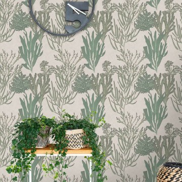 Wallpaper Light Corals WP20300 Green-Taupe Mind The Gap