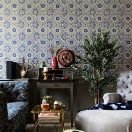 Ταπετσαρία Madder Grey WP20501 Grey-Taupe-Indigo MindTheGap BLUE-GREY