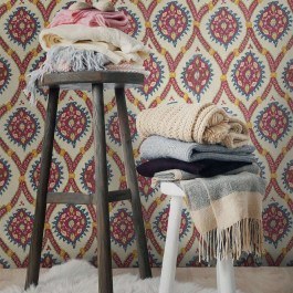 Ταπετσαρία Ottoman Taupe WP20307 Red-Taupe-Yellow-Blue MindTheGap IVORY-RED