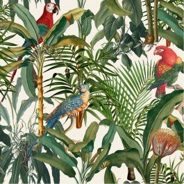 Wallpaper Parrots Of Brasil WP20521 Green-Taupe-Red Mind The Gap RED-GREEN