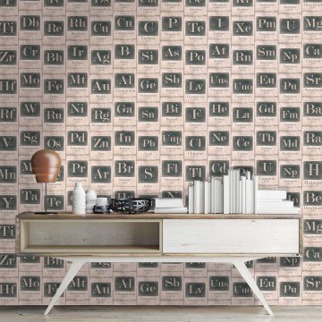 Wallpaper Periodic Table Sand WP20041 Black-White Mind The Gap