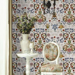 Wallpaper Transylvania Folk WP20313 Red-Yellow-Blue-Taupe Mind The Gap WHITE-MULTI