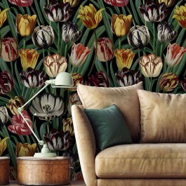 Ταπετσαρία Tulipa WP20178 Green-Yellow-Red-Black MindTheGap GREEN-MULTI
