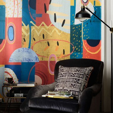 Wallpaper Urbanism WP20540 Red-Blue-Taupe Mind The Gap