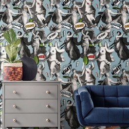 Ταπετσαρία Watch Out! Blue WP20384 Blue-Green-Red-Black MindTheGap BLUE-BLACK